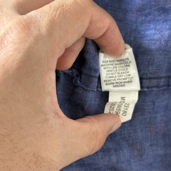 Peter Millar Short Sleeve Shirt Sz M Blue Button Up Fern All Over Print - Picture 10 of 12